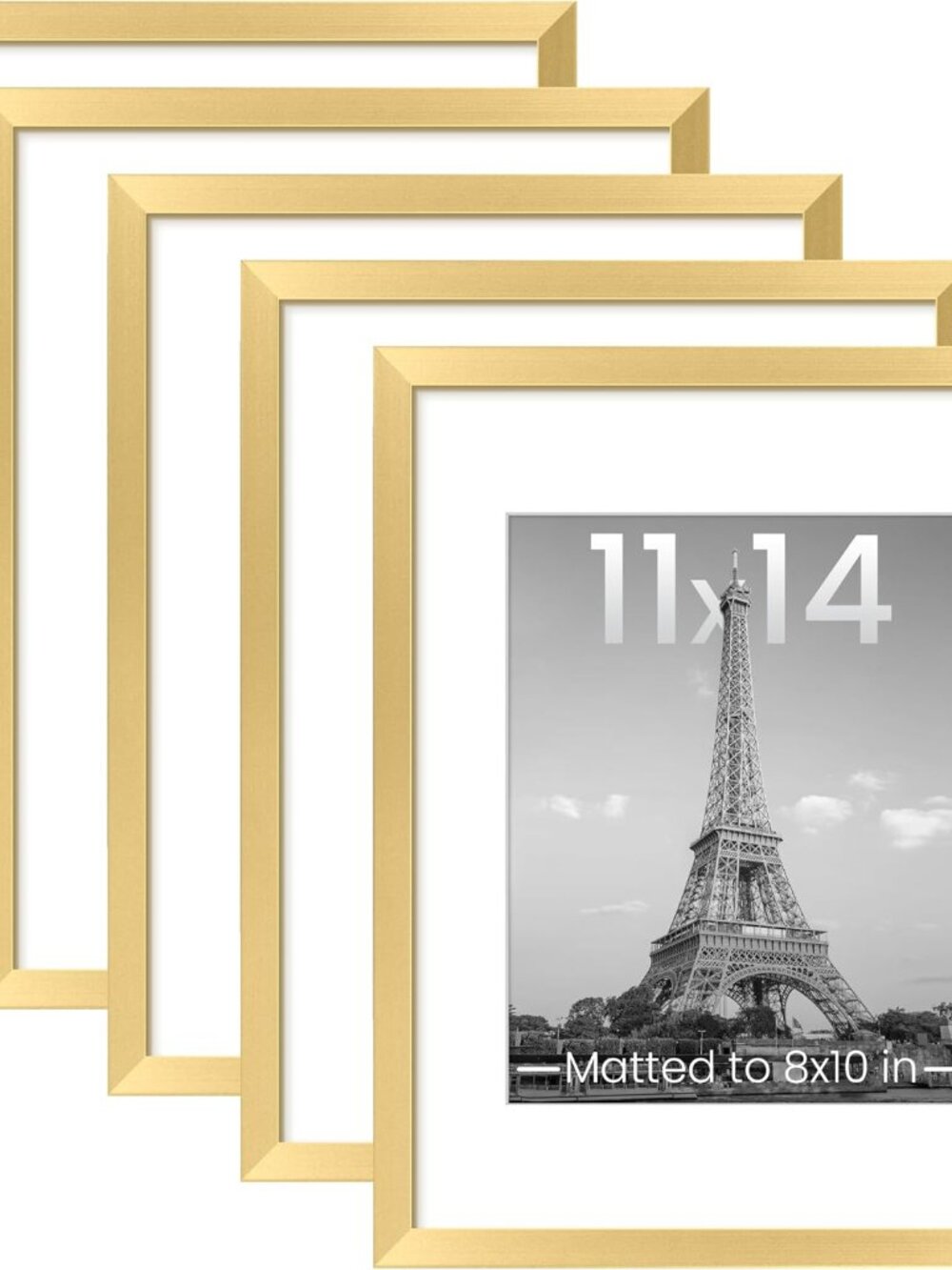 11x14 Picture Frame, Gallery Wall Frames Set of 5, Gold